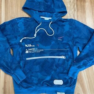 Nike Dri-Fit Standard Issue Basketball Pullover Hoodie Blue Floral
